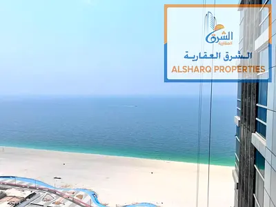 غرفتين وصالة _بإطلالة بحرية مباشرة،_غرفة غسيل_خزائن بالحائط_ جيم_مسبح_ باركن خاص