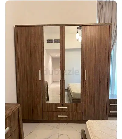 Large 4-Door Wardrobe with Mirrors and Drawers - Good Condition