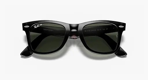 Ray-Ban Wayfarer-style Polarized Sunglasses (Black) - Preowned