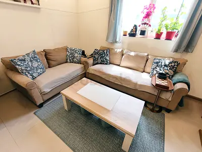 Beige 3-seater and 2-seater Sofa Set