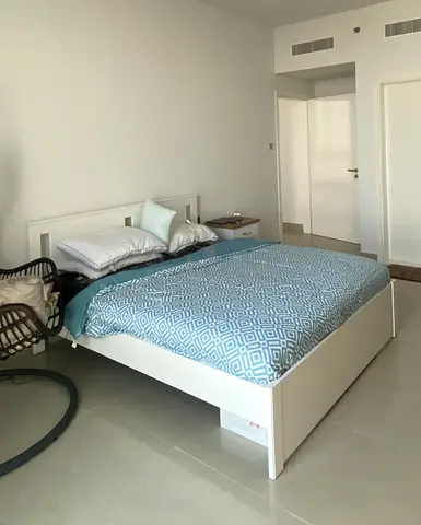 Modern White Wooden Double Bed Frame with Headboard