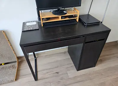 IKEA Micke Black Study Table with storage