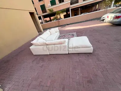Cloud feather 🪶 filled Marina Home Luscious Sofa Beige with footstool
