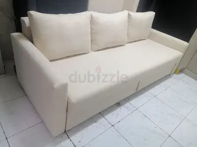 Comfortable 3-Seater Fabric Sofa bed IKEA in Beige