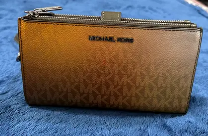 Michael Kors brown monogram zip wallet NEW Designer Inspired