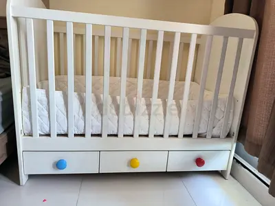 IKEA GONATT Convertible Baby Cot with 3 Drawers