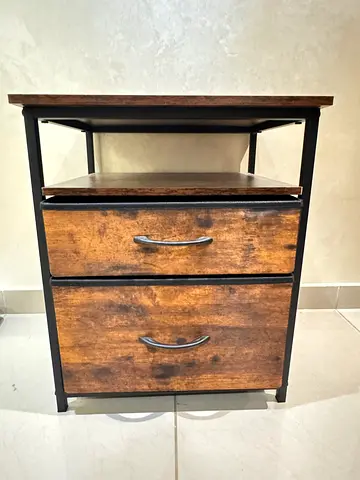 2 Nightstands Industrial Style with 2 Drawers