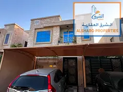 Luxury furnished 6BR villa in Al Zahya, 3 floors, VIP finishing, AED 130K.