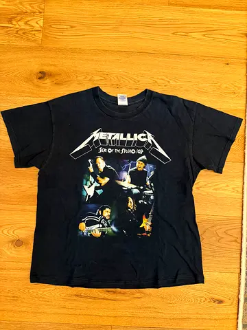 Black Metallica Band T-shirt - Classic Logo Graphic, sick of the studio 2007 authentic merch