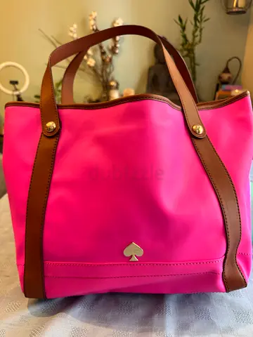 Kate Spade Pink tote handbag with brown straps - good condition