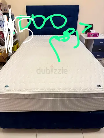 Queen size bed frame with mattress - used, good condition