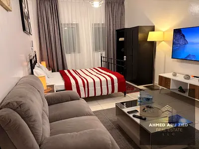 للايجار الشهري | التوليب | استوديو | أول صف على كورنيش عجمان | شامل
