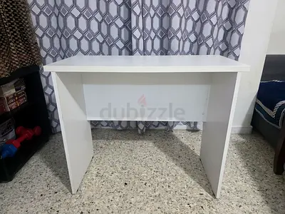 Simple White Study/Computer Desk - Compact and Clean