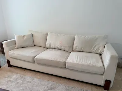 3-seater beige fabric sofa / 2 2-seater sofa and 4 armchair in good condition