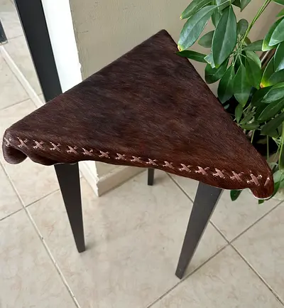 Cowhide side table