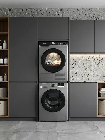 Samsung Stackable 9kg Washer & 9kg Dryer Set – Grey | Front Load | Free Delivery