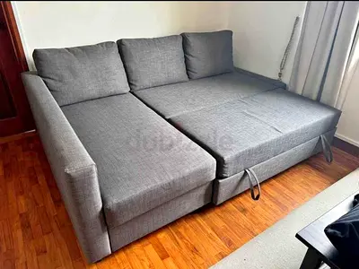 Grey 3-seater Sofa Bed with Storage - Good Condition