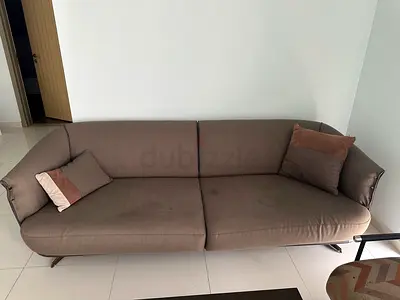 Designer Accent Chairs (Set of 2) & Sofa Chevron/Taupe