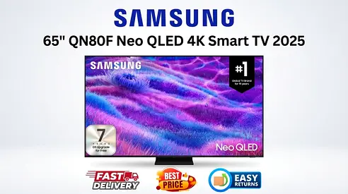 Samsung QLED TV UAE - 65 Inch QLED TV QN80F 2025 - Like New, Original Box - FREE DELIVERY, WARRANTY