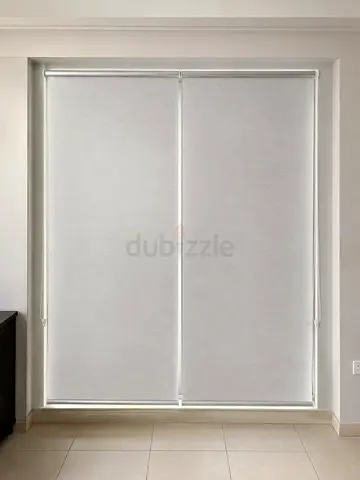 IKEA Light Grey Roller Blinds - Pair, Good Condition