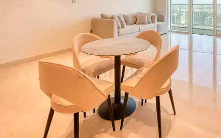New round dining table with 4 chairs