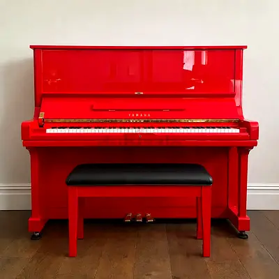 Yamaha U3 Red Acoustic Piano | Unique Piano for Sale