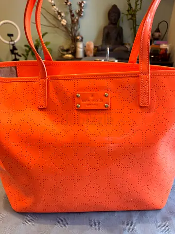 Kate Spade Orange perforated tote bag with double straps - good condition