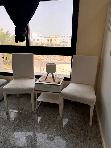 Set of 2 White Upholstered Dining Chairs ikea
