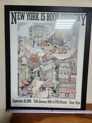 Original Vintage 1988 Maurice Sendak Poster – "New York Is Book Country" (50 x 70 cm)
