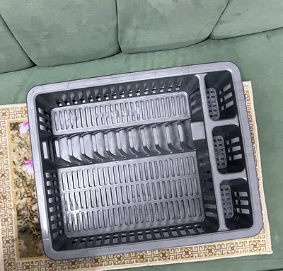 Plastic Dish Drying Rack / Cutlery Holder - Good Condition