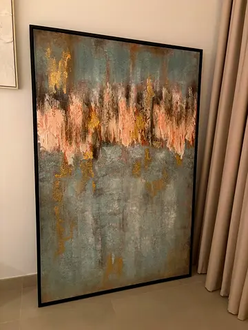 Large Abstract Framed Canvas Painting - SALE