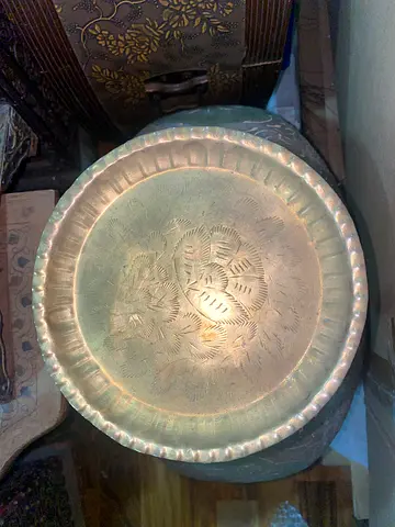 Antique brass plate flower designed
