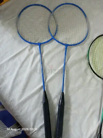 Set of Blue Badminton Racquets