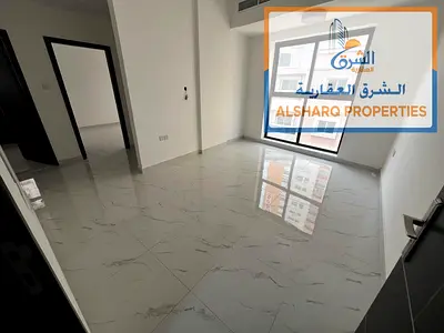 First tenant on Ajman Corniche, two rooms and a large hall, master bedroom and 2 bathrooms, high-end finishes and central air conditioning, convenient