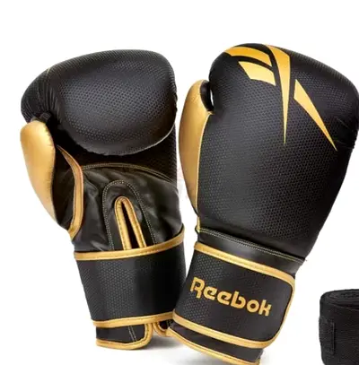 Reebok Boxing Gloves - Black & Gold, excellent Condition - size L