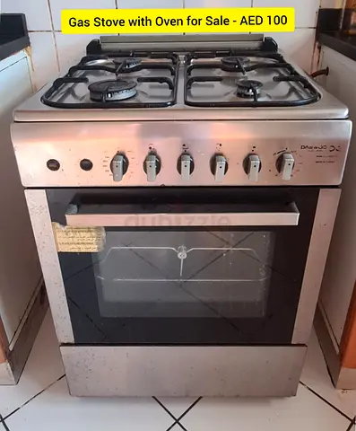 Used Gas Stove with Oven - 4 Burners, Stainless Steel