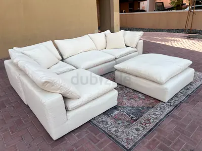 Comfortable Marina Home Luscious Original Sofa Beige with footstool