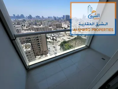 A two-bedroom apartment with free air conditioning, a large area, and high-end finishes, located in a prime location near Ajman Corniche, providing al