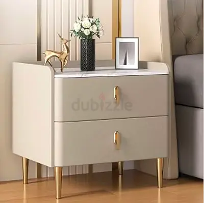Nightstand with 2 Drawers Khaki color