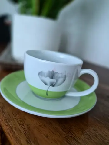 5 tea cups with saucers- Thai made