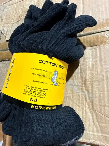 Cotton Rich Black Workwear Socks