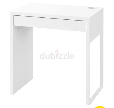 Minimalist White Compact Desk with Drawer