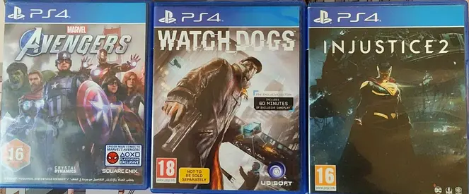 PS4 - avengers, watchdogs, injustice 2 set