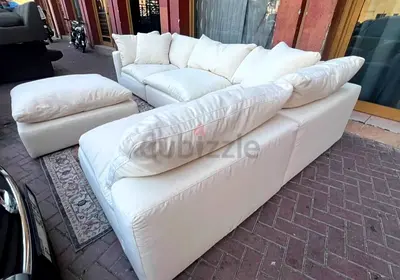 Modular marina home luscious feather filled sofa with footstool