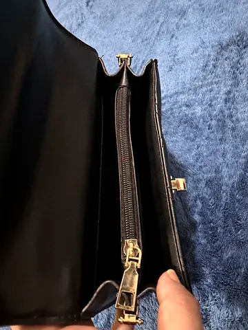 Black leather clutch/shoulder bag-Excellent condition