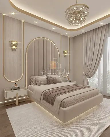 Modern Upholstered Bed Set with Integrated Lighting