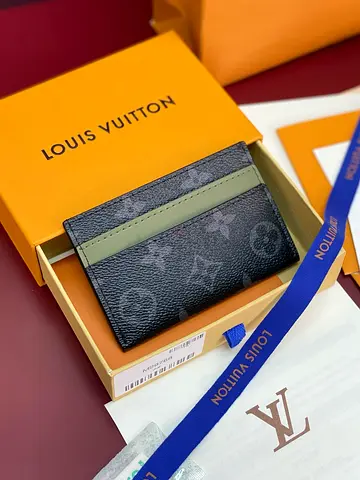 Louis Vuitton Monogram Card Holder - Black/Olive (With Box)