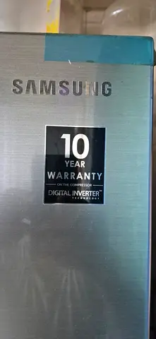 Samsung stainless steel refrigerator door panel — 10 year digital inverter warranty
