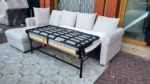 Looks like new Condition IKEA __ GRONLID L Shape Sofa bed with beige