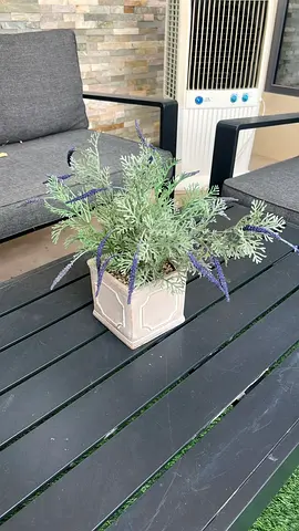 Artificial Lavender Plant in Square Ceramic Pot